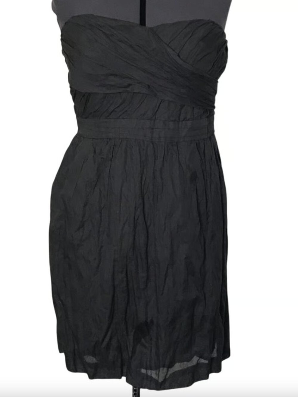 J. Crew Dark Gray Stripe Cotton Blend Strapless Dress • Summer • Size 12 🔴